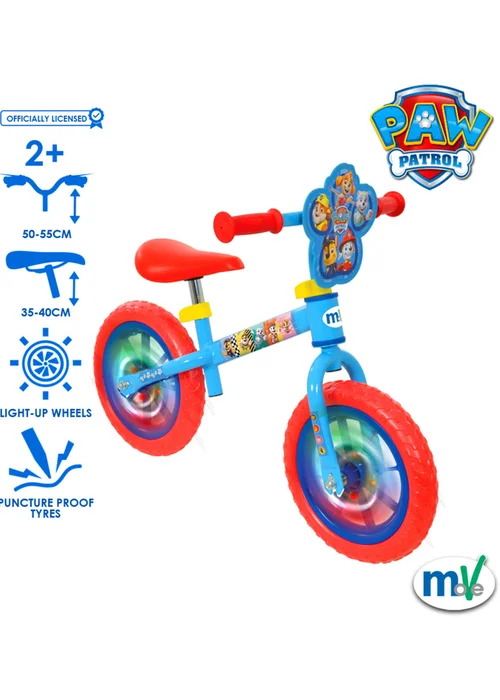Paw Patrol Balance Bike With Light Up Wheels (12") - One Size Image 2