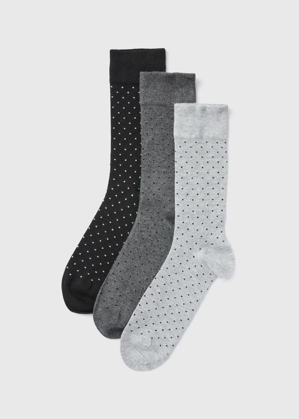 3 Pack Grey Mono Spot Modal Socks - Sizes 9-12 Image 1