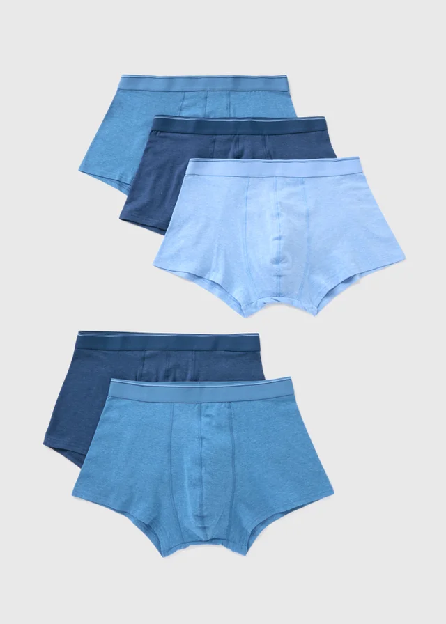 5 Pack Blue Hipster Boxers