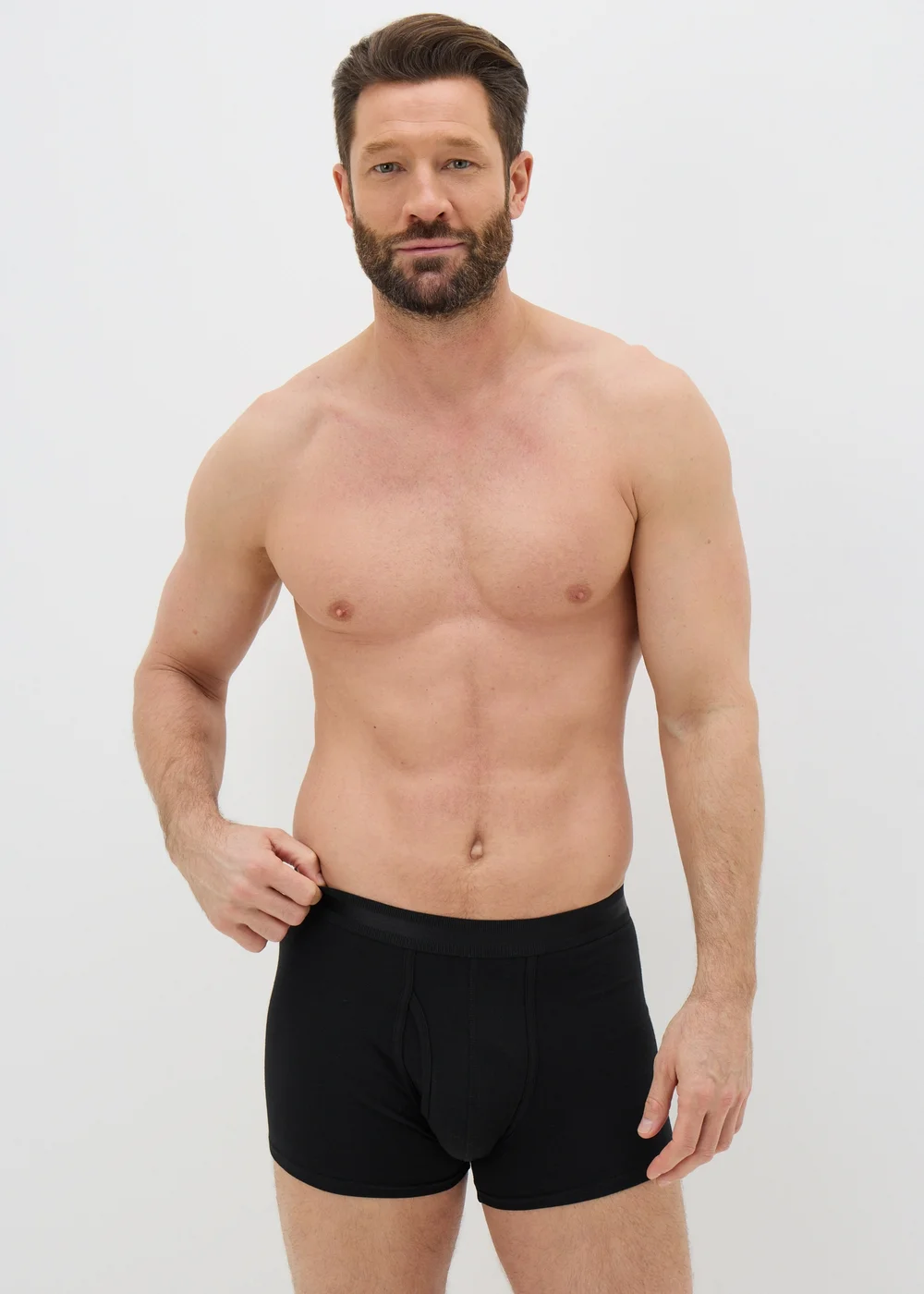 5 Pack Plain Black Keyhole Boxers - Extra small Image 2