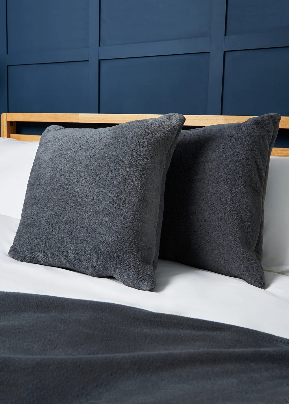 BHS Microfleece Charcoal Cushion (59x59cm) - 45cm x 45cm Image 1