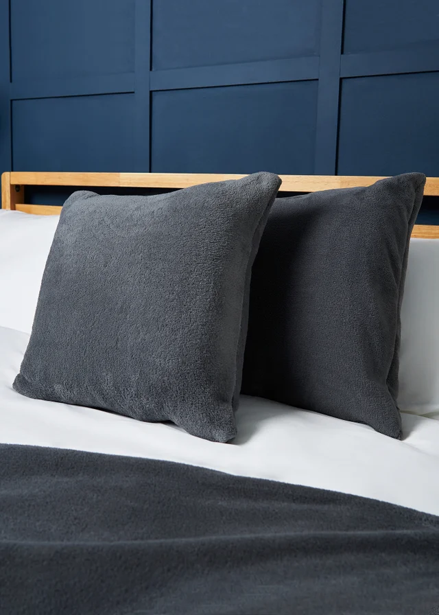 BHS Microfleece Charcoal Cushion (59x59cm)