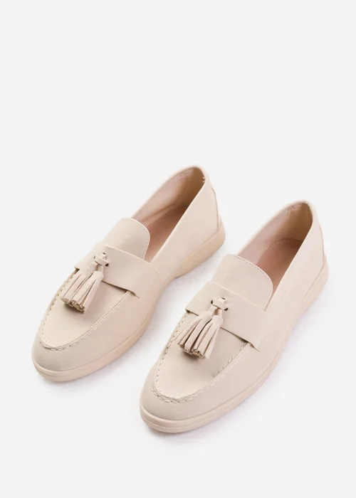 Where's That From Beige Kenya Wide Fit Slip On Loafers - Size 4 Image 4
