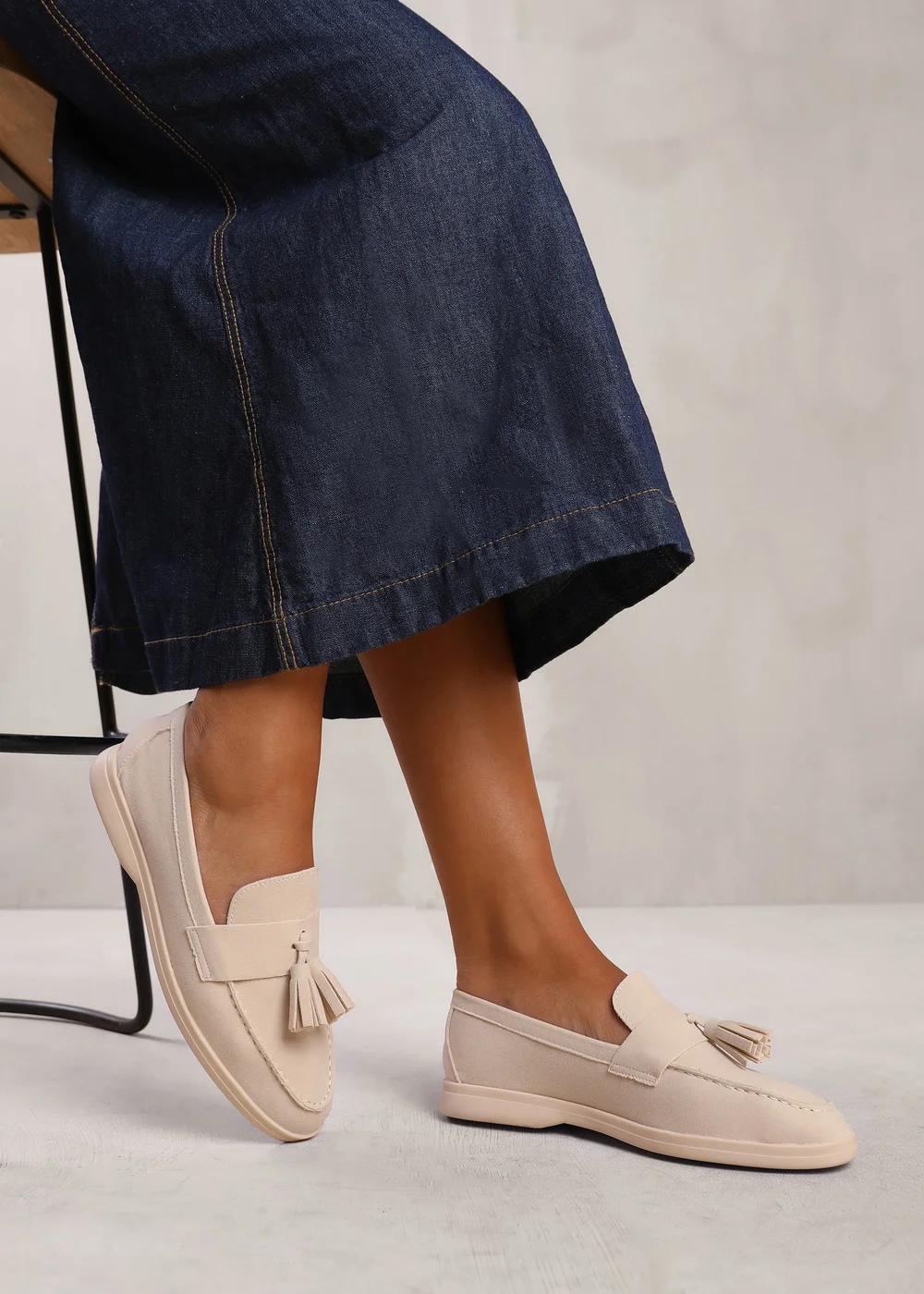 Where's That From Beige Kenya Wide Fit Slip On Loafers - Size 4 Image 1