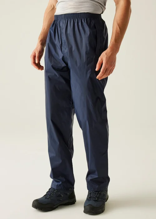Regatta Navy Pack-It Waterproof Breathable Isolite Overtrousers - S Image 1