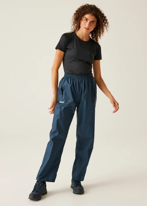 Regatta Blue Pack It Waterproof Overtrouser - S Image 3