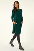 Roman Forest Green A-Line Pocket Detail Stretch Swing Dress - 10 Image 2
