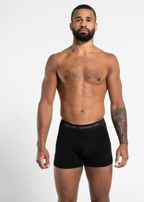 French Connection Black Cotton Boxers (Pack of 5) - Small Image 2