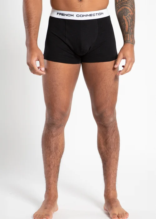 French Connection Black/Blue Cotton Boxers (Pack of 5) - Small Image 3