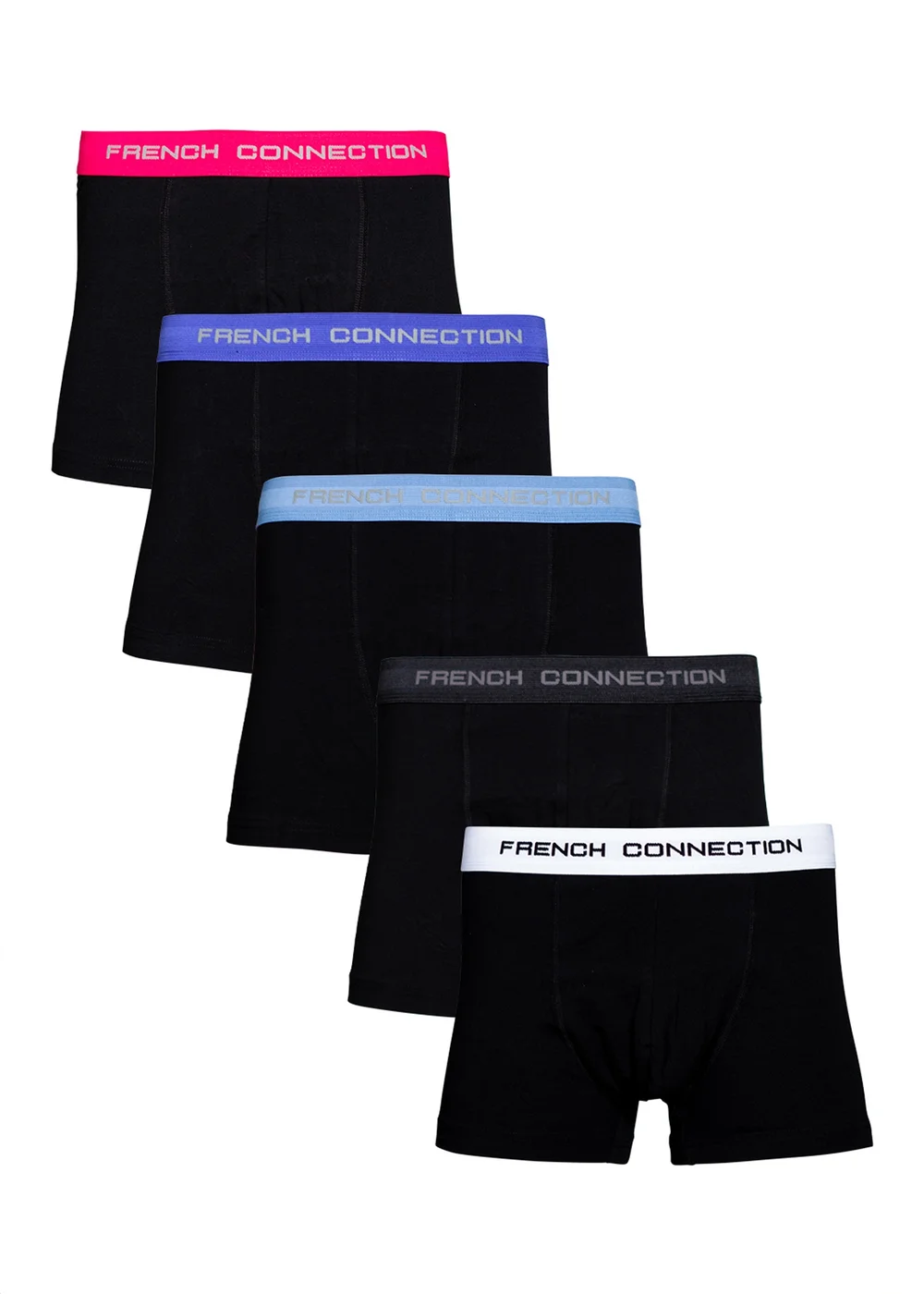 French Connection Black/Blue Cotton Boxers (Pack of 5) - Small Image 1