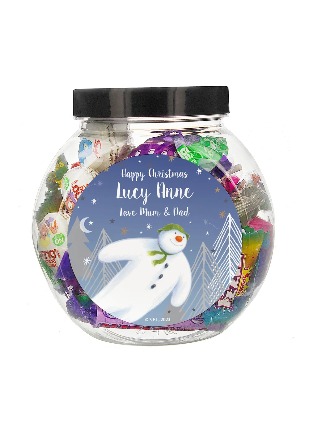Personalised Memento Company Clear The Snowman Magical Adventure Sweet Jar - One Size Image 2