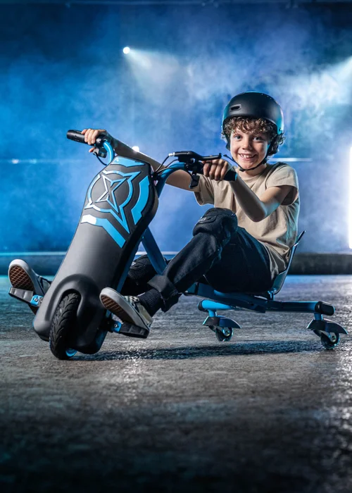 Xootz Black/Blue Cyclone Drift Trike (24V Lithium) - One Size Image 2