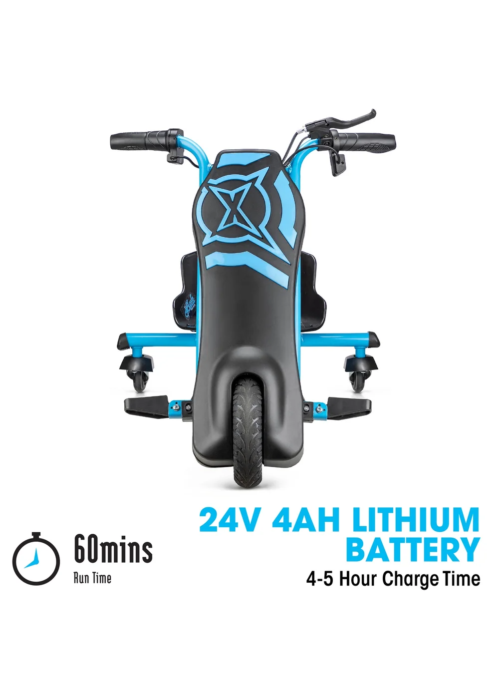 Xootz Black/Blue Cyclone Drift Trike (24V Lithium) - One Size Image 5