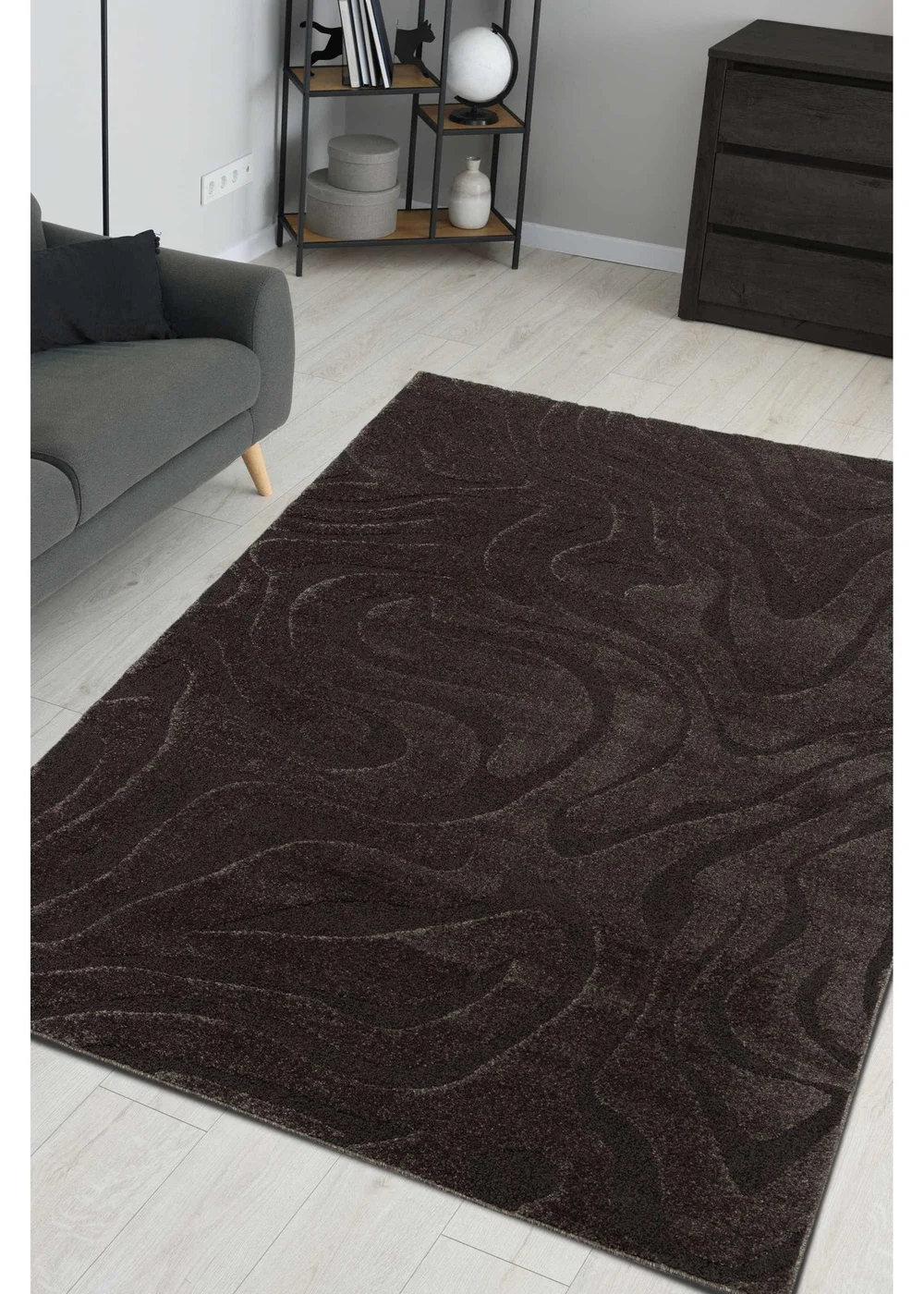 Homemaker Reef Ripple Charcoal Anthracite Rug - 160 X 230 Image 1