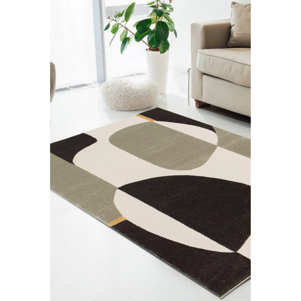 Homemaker Milan Bold Grey/Stone/Cream Abstract Rug - 80 x 150 Image 1