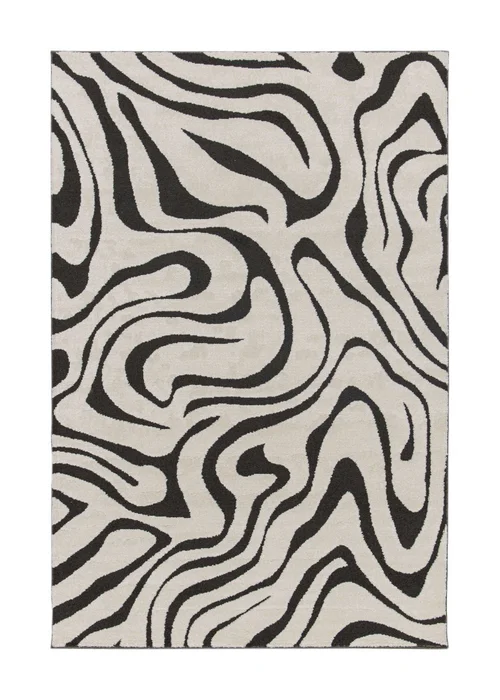 Homemaker Reef Ripple Black/Off White Mono Rug - 80 x 150 Image 2