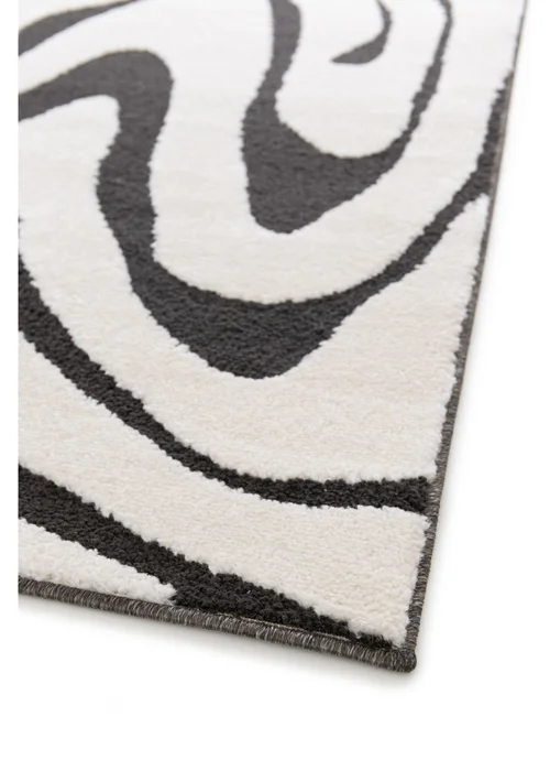 Homemaker Reef Ripple Black/Off White Mono Rug - 80 x 150 Image 4