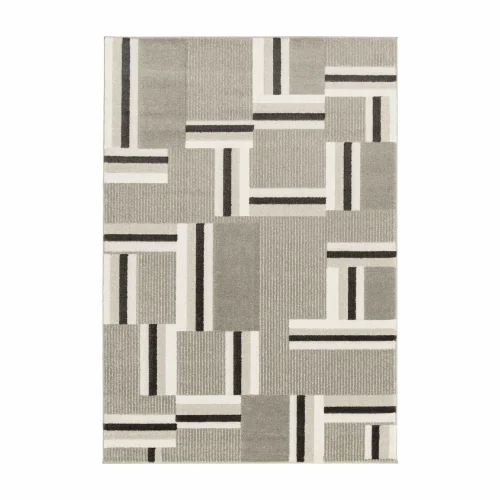 Homemaker Milan Grey/Stone/Cream Blocks Rug - 120 x 170 Image 5