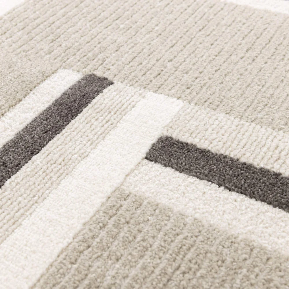 Homemaker Milan Grey/Stone/Cream Blocks Rug - 120 x 170 Image 2