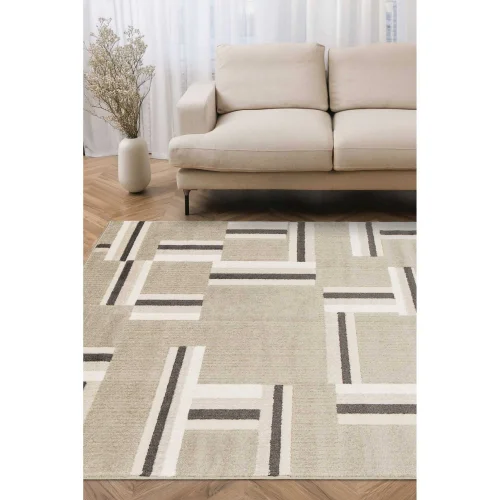 Homemaker Milan Grey/Stone/Cream Blocks Rug - 120 x 170 Image 1