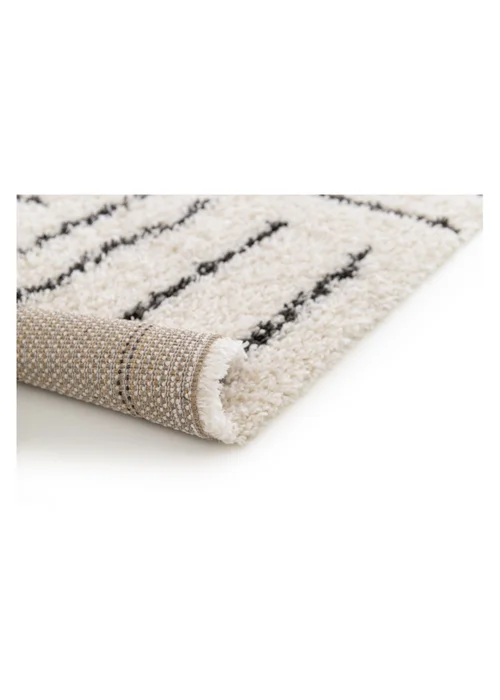 Homemaker Nomad Blocks Shaggy Beige Rug - 120 x 170 Image 4