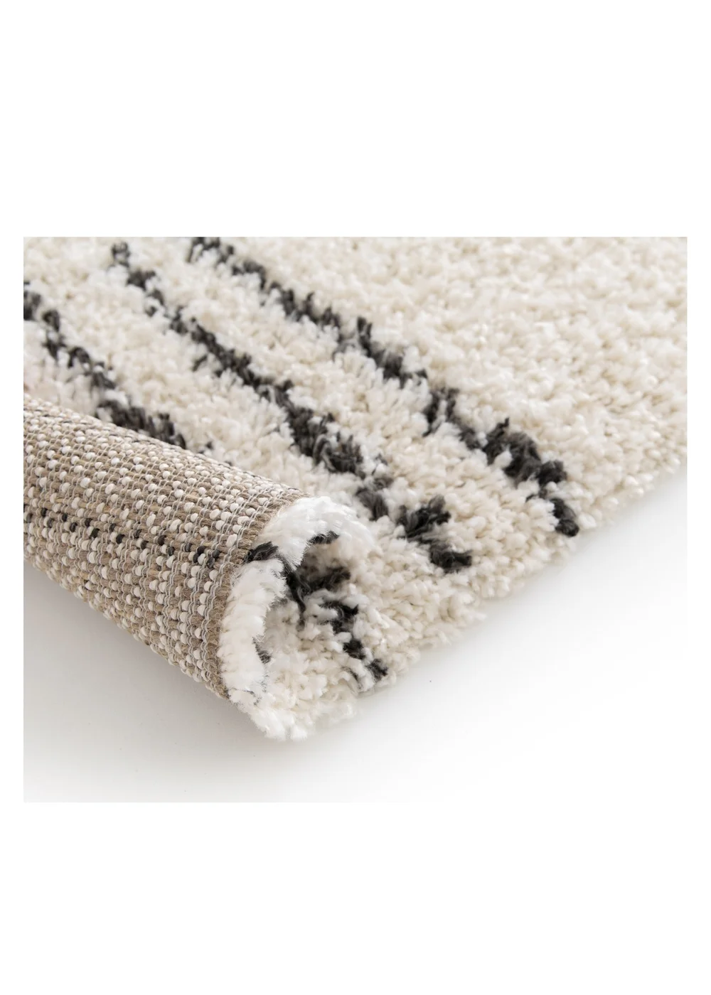 Homemaker Nomad Diamonds Shaggy Cream Rug - 120 x 170 Image 4