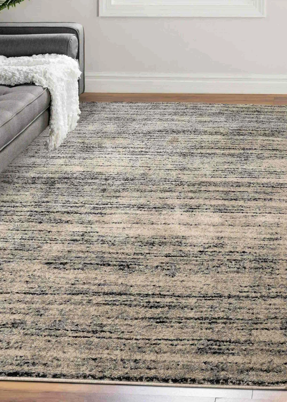 Homemaker Freya Texture Border Silver Rug - 160 X 230 Image 1