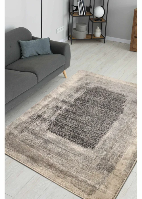 Homemaker Freya Border Effect Grey/Blue Rug - 160 X 230 Image 1
