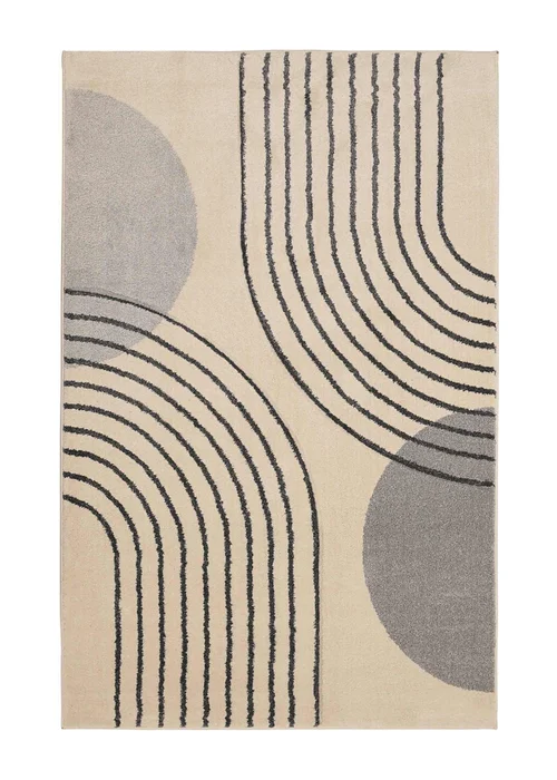 Homemaker Sara Carved Modern Arc Grey/White Rug - 120 x 170 Image 2