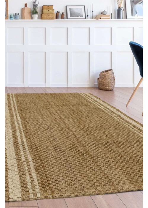 Relay Jute Stripe Natural Beige Runner - 100 x 150 Image 1