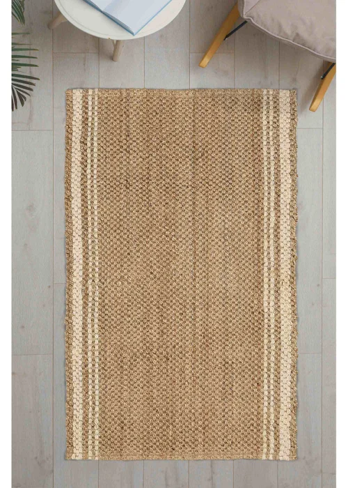 Relay Jute Stripe Natural Beige Runner - 100 x 150 Image 2