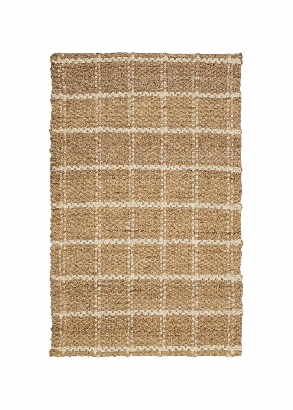 Relay Jute Check Natural Beige Rug - 100 x 150 Image 3