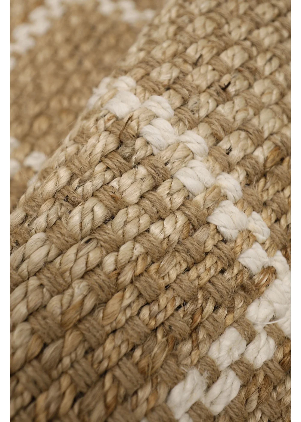 Relay Jute Check Natural Beige Rug - 100 x 150 Image 4