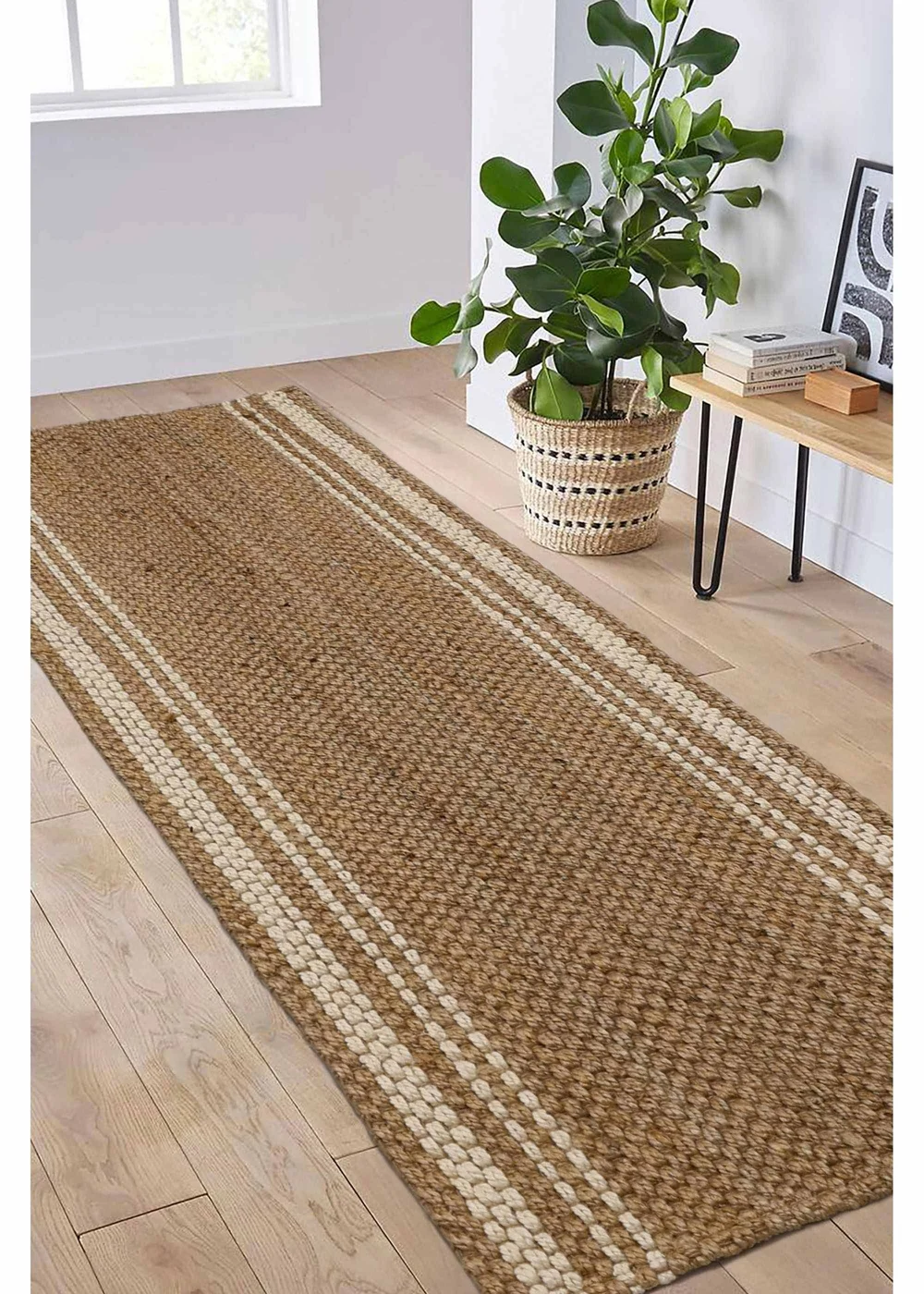 Relay Jute Stripe Natural Beige Runner - 60 X 180 Image 2