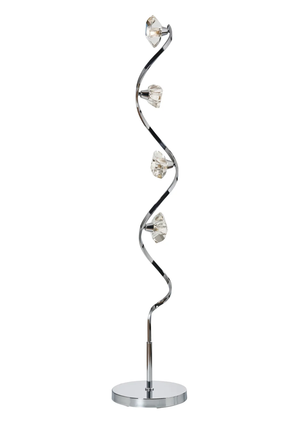 BHS Chrome Bella Twisted 4 Light Floor Lamp (130cm x 26cm) - One Size Image 5