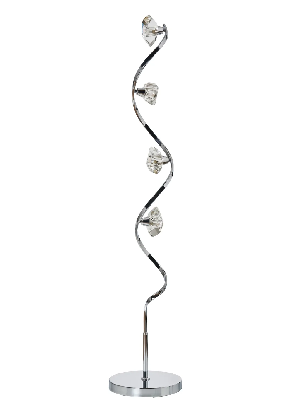 BHS Chrome Bella Twisted 4 Light Floor Lamp (130cm x 26cm) - One Size Image 4
