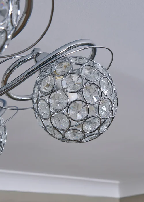 BHS Chrome Orianna Flush 5 light (22cm x 52cm) - One Size Image 3