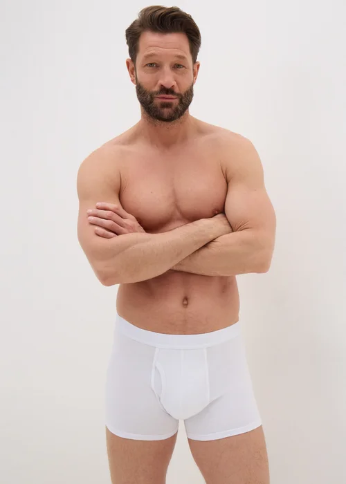 3 Pack White Keyhole Boxers - Extra small Image 2