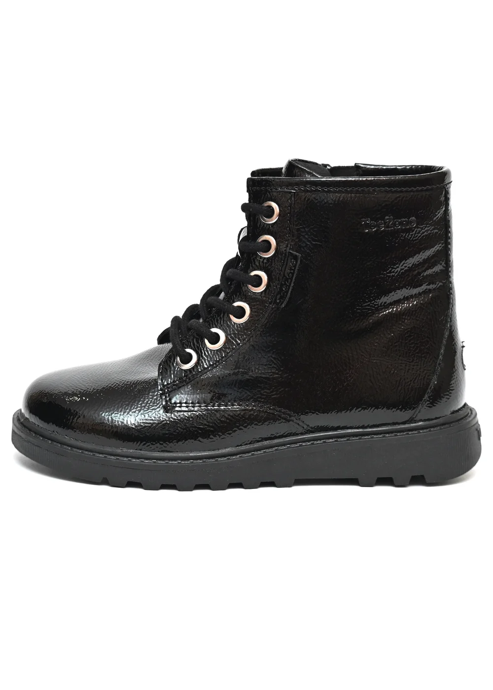 ToeZone Girls Black Abby Patent Leather Ankle Boot (Younger 8 - Older 3) - Size 8 infants Image 2