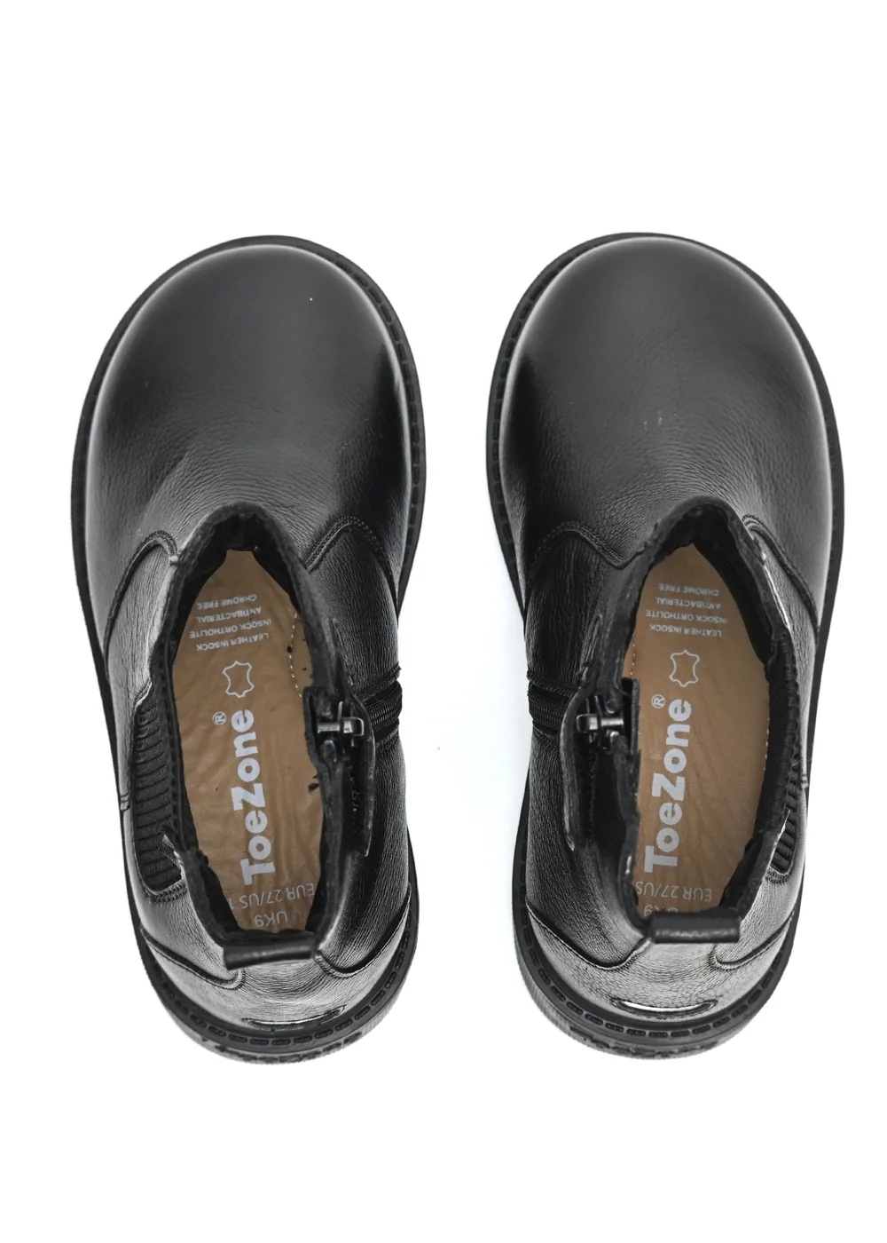 ToeZone Boys Black Dakota Leather Ankle Boot (Younger 8 - Older 3) - 9 Infants Image 4