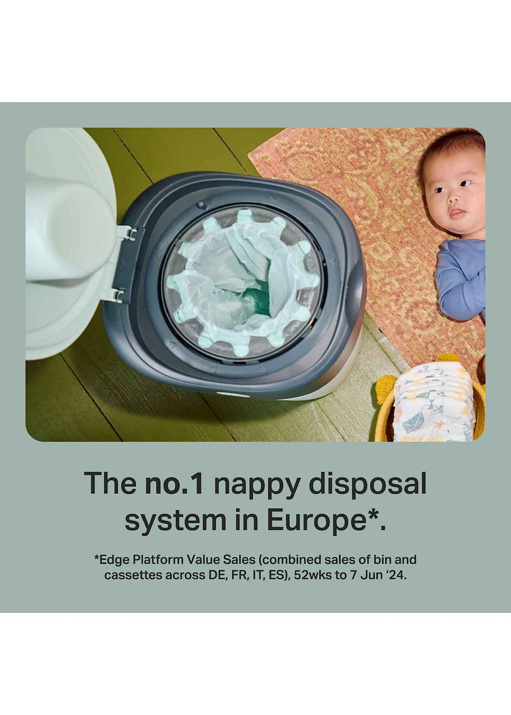 Tommee Tippee Twist & Click Nappy Bin White - One Size Image 4