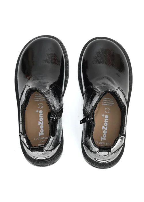ToeZone Girls Black Amara Patent Leather Ankle Boot (Younger 8 - Older 3) - Size 13 Infants Footwear Image 4
