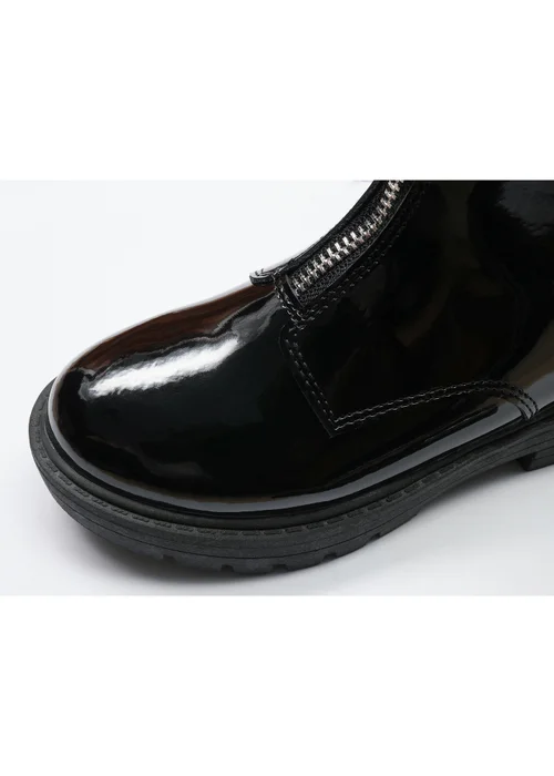 ToeZone Girls Black Lydia Zip Boot (Younger 8 - Older 2) - Size 11 Infants Image 4