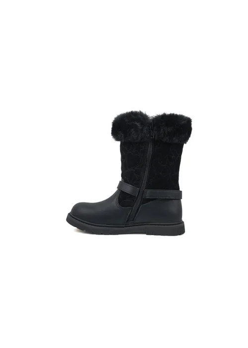 ToeZone Girls Black Lumi Fur Boot (Younger 8 - Younger 13) - Size 9 Infants Footwear Image 4