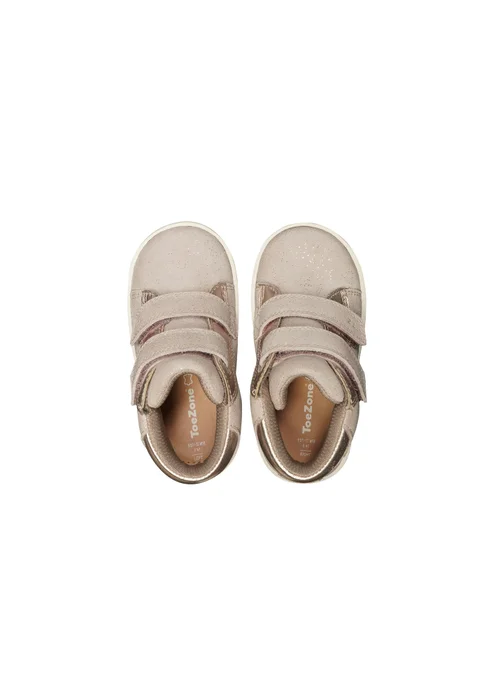 ToeZone Girls Pink Layla Shimmer Rip Tape Boot (Younger 4 - Younger 10) - Size 5.5 Infants Footwear Image 4