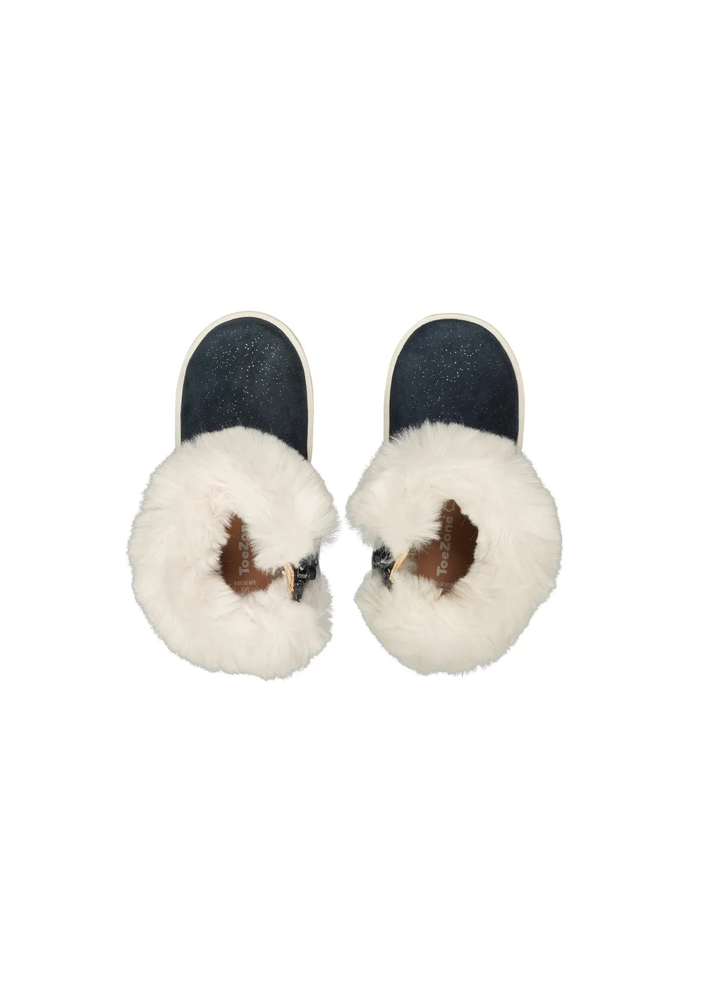ToeZone Girls Navy Freya Shimmer Fur Boot (Younger 4 - Younger 10) - 9 Infants Image 3
