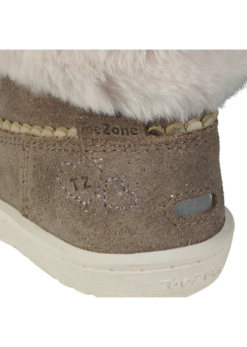 ToeZone Girls Brown Faith Suede Fur Boot (Younger 4 - Younger 10) - 9 Infants Image 5