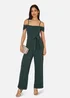 Yumi Green Sparkle Stretch Bardot Jumpsuit - 14 Image 1