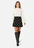 Yumi Black Corduroy Embroidered Daisy Mini Skirt - Size 12 Image 1