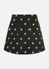 Yumi Black Corduroy Embroidered Daisy Mini Skirt - Size 12 Image 3